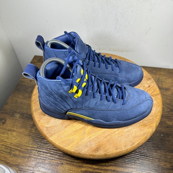 Nike Air Jordan 12 Retro Michigan College Navy BQ3180-407 Mens Size 7.5
